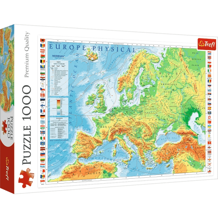 Puzzle Trefl Mapa Físico da Europa com 1000 peças Puzzles Trefl - 1