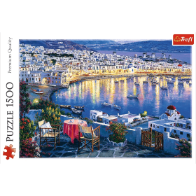 Puzzle Trefl Mykonos em Sunset, Grécia 1500 Peças Puzzles Trefl - 1