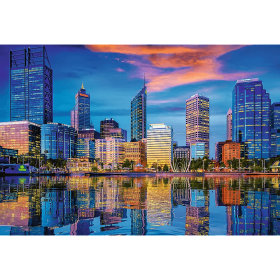 Puzzle Trefl Reflexão Urbana, Perth, Austrália 1500 Peças Puzzles Trefl - 1
