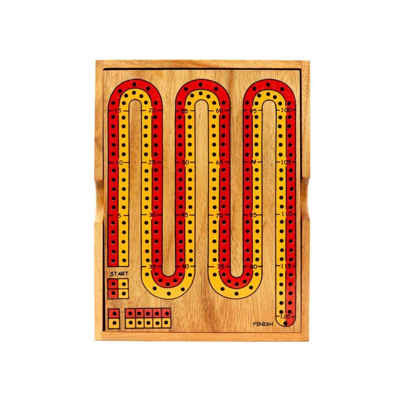 Gioco Da Tavolo Cribbage Wars In Legno – Classico Con Vano Per Pedine E Carte, Per Famiglia E Viaggio, 30x25 Cm