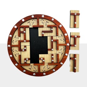Jogo de labirinto de madeira com dois jogos de quebra-cabeça de mármores de  aço
