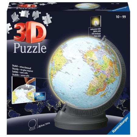 Puzzle de bolas Ravensburger Globo terrestre 3D com luz 548 peças Ravensburger - 1