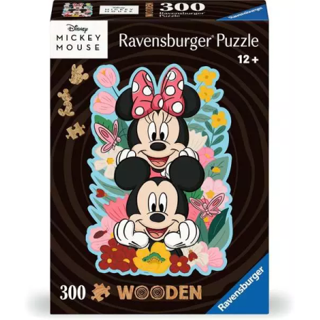 Puzzle Ravensburger Disney Mickey & Minnie de Madeira com 300 Peças Ravensburger - 1