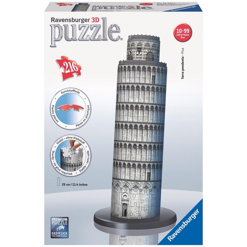 Ravensburger - Mini puzzle 3D Torre de Pisa, 3D PUZZLE