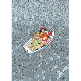 Puzzle Jumbo Mania de Tubarão 500 Peças Jumbo - 1