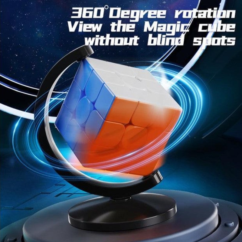 Oostifun MoYu Globe Cube Bracket Cube Display Stand innovant Porte-Cube Noir pour MoYu YJ YongJun ShengShou YuXin Cubes (Taille 5.0 pour 50mm-51mm Cubes