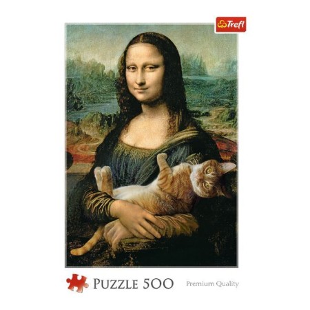 Puzzle Trefl Mona Lisa e Gato de 500 peças Puzzles Trefl - 1