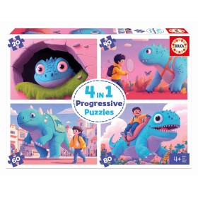 Puzzle Educa Simpáticos Dinos Progressivo 20+40+60+80 peças Puzzles Educa - 1