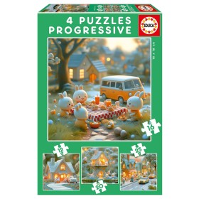 Puzzle Educa Cidade de Coelhinhos Progressivos 12+16+20+25 Pçs Puzzles Educa - 1