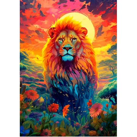 Puzzle Educa Olhar Majestoso do Leão – 500 Peças