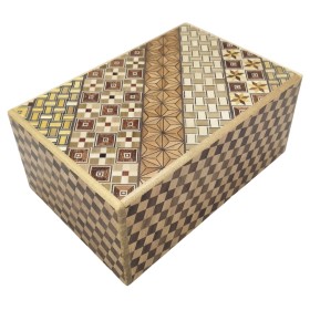 Caixa Puzzle Japonesa Yosegi 5 Sun 10 Passos com Gaveta - Oka Craft