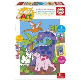 Conjunto de Pintura por Números Educa Magic Art Dinossauros (6+) Puzzles Educa - 1