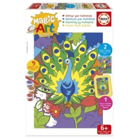 Set de Pintura por Números Educa Magic Art Pavão e Papagaio (6+) Puzzles Educa - 1