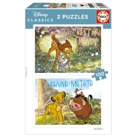 Conjunto Educa Clássicos Disney de 2 x 100 Peças Puzzles Educa - 1