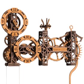 Relógio de Parede Engrenagens Steampunk - Puzzle 3D de Madeira Wooden City Wooden City - 1