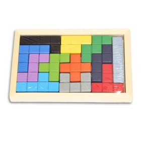Puzzle de Blocos de Madeira - Jogo Educativo de Lógica - 1