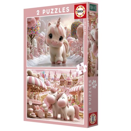 Puzzle Educa Unicórnios Doces de 2 x 48 Peças Puzzles Educa - 1