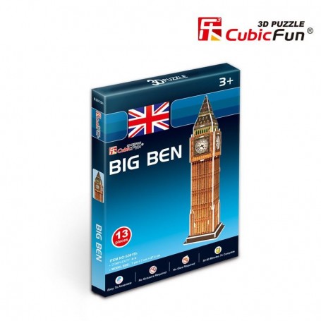 Puzzle 3D Big Ben Mini Cubic Fun 13 Peças - Cubic Fun 3D Puzzle