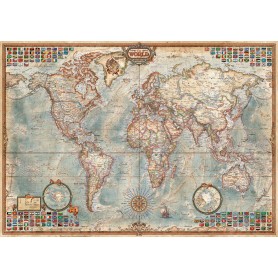 Puzzles Educa o mundo, mapa político 1500 peças Puzzles Educa - 1