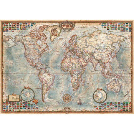 Puzzles Educa O Mundo, Mapa Político 1500 Peças - Educa Puzzles