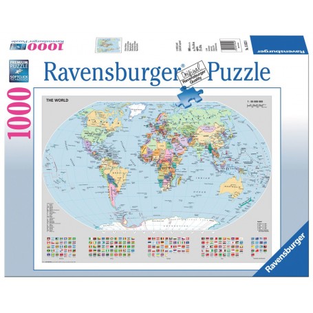 Puzzle Ravensburger mapa do mundo político de 1000 peças - Ravensburger