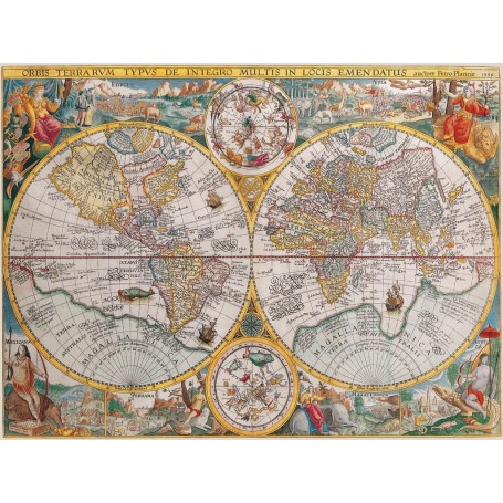 Puzzle Ravensburger Mapa do mundo 1594 com 1500 peças - Ravensburger