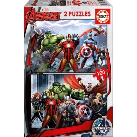 Puzzle Educa As Peças dos Vingadores 2x100 Puzzles Educa - 1