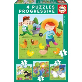 Puzzle Educa Animais da Fazenda 6-9-12-16 Peças Puzzles Educa - 1