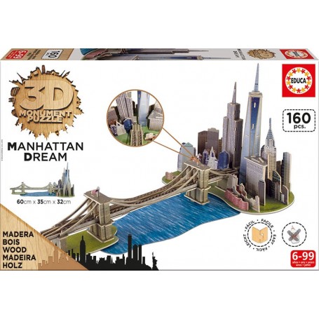 Puzzle Educa 3D Manhattan Dream 160-Piece - Puzzles Educa