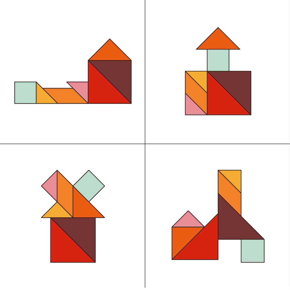 Construção de edifícios e pontes com tangram