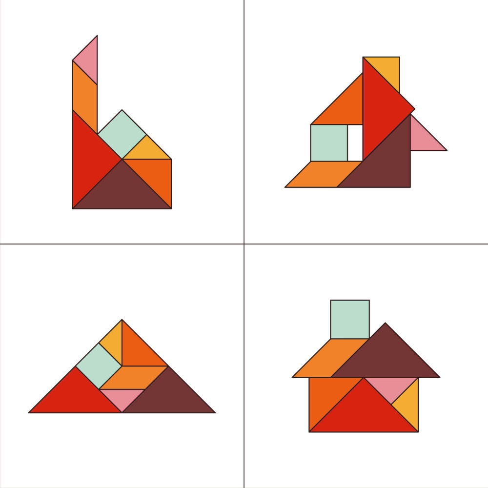 Castelos e torres figuras tangram