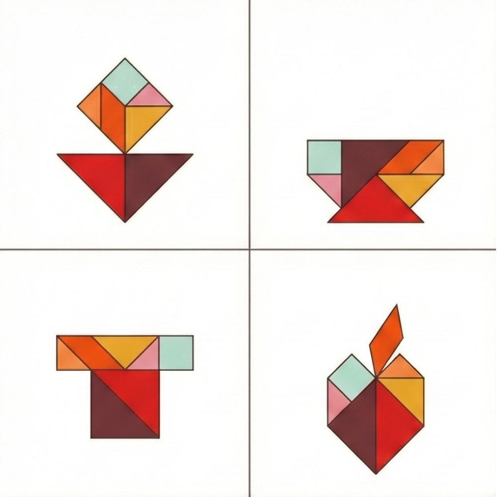 Modelos tangram objetos fáceis